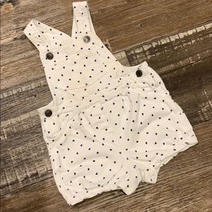 Overalls with navy hearts!